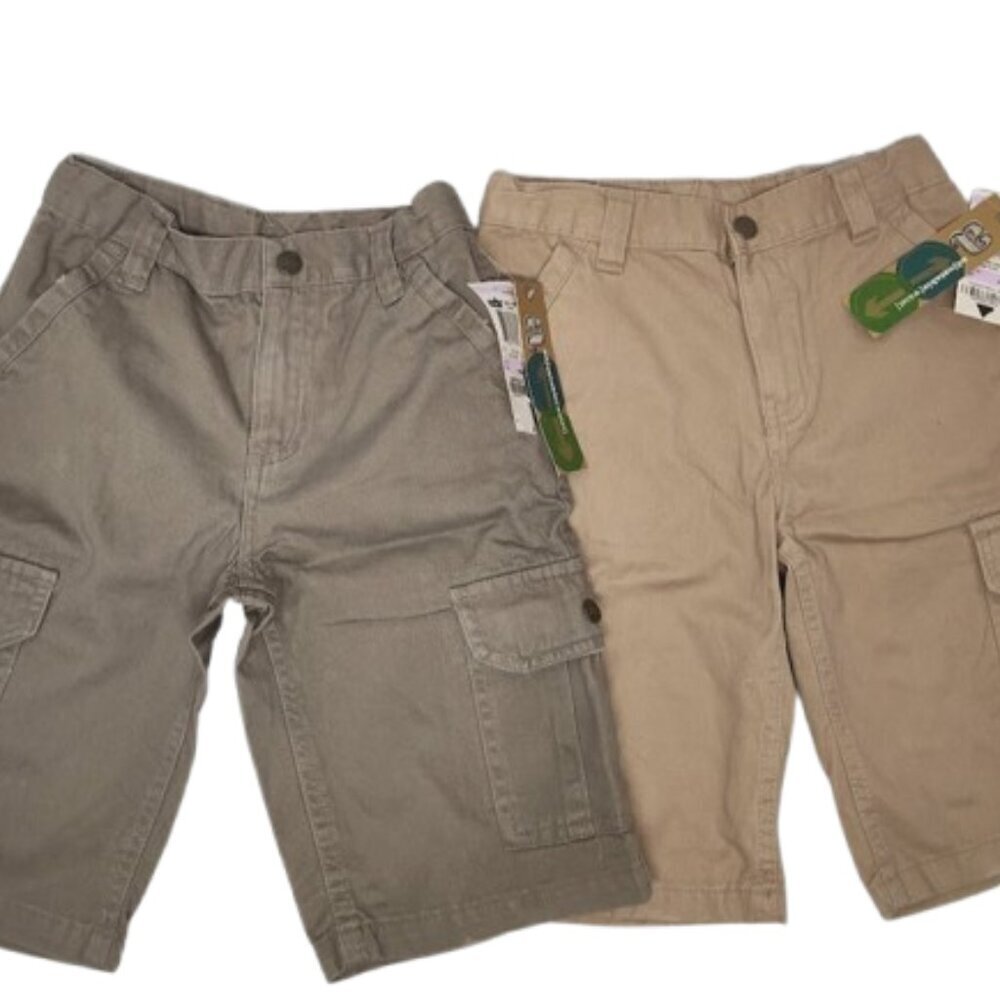 Greendog Boy's Y2K Brown Cargo Shorts 2 Pairs 100% Cotton Size 6
